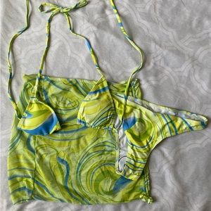 ❌SOLD❌2/$20 SHEIN Neon Yellow 3 pack bikini set